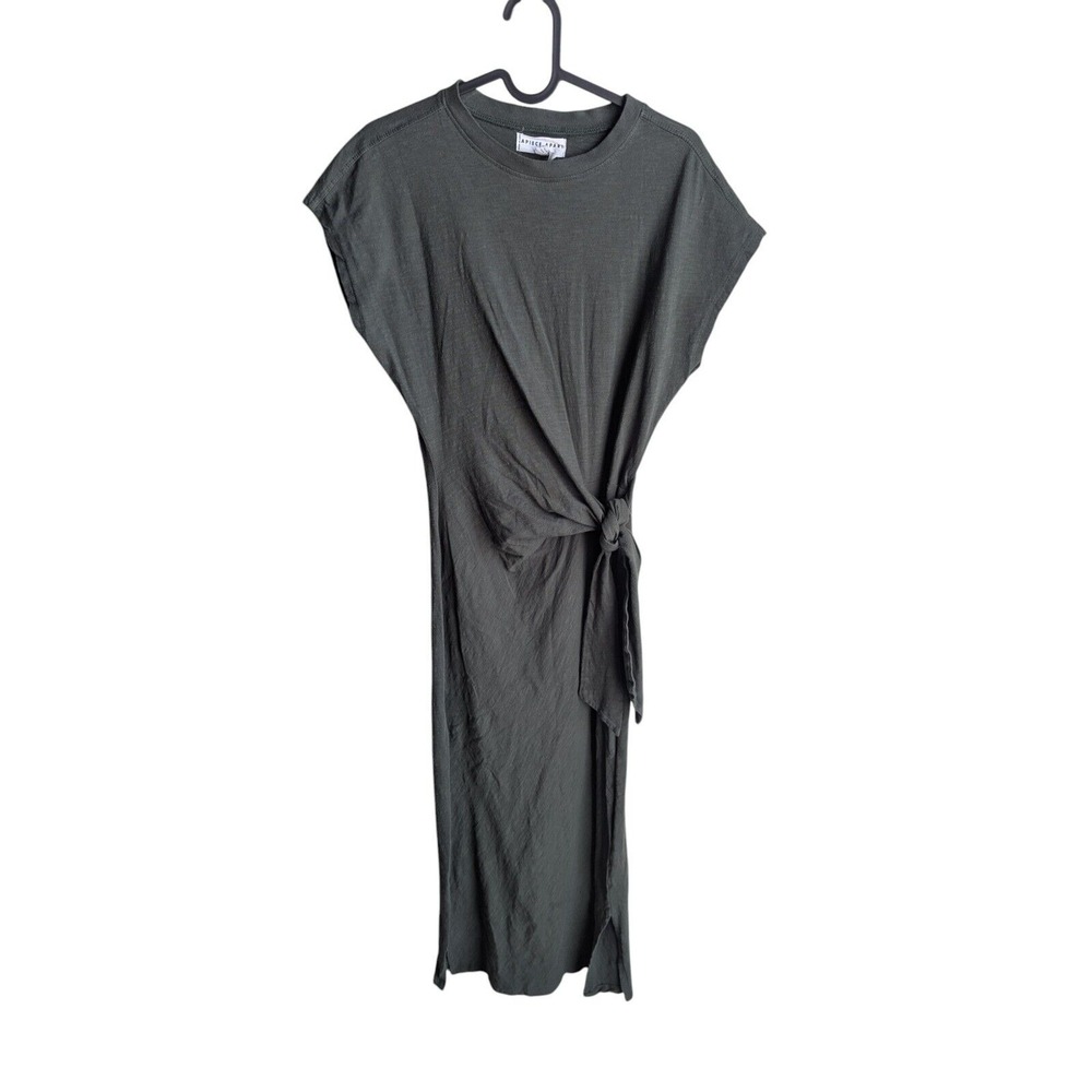 Apiece Apart Midi dress‎ size XS Vanina t shirt cinched waist Nori green - Picture 2 of 9